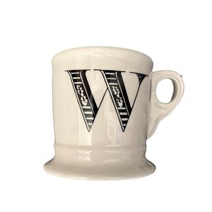 Anthropologie Monogram Coffee Tea Initial Mug Letter W Shaving Style Cup